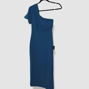 Lulus Teal Blue The Ultimate Poise One Shoulder Midi Dress Women’s XS NWT
